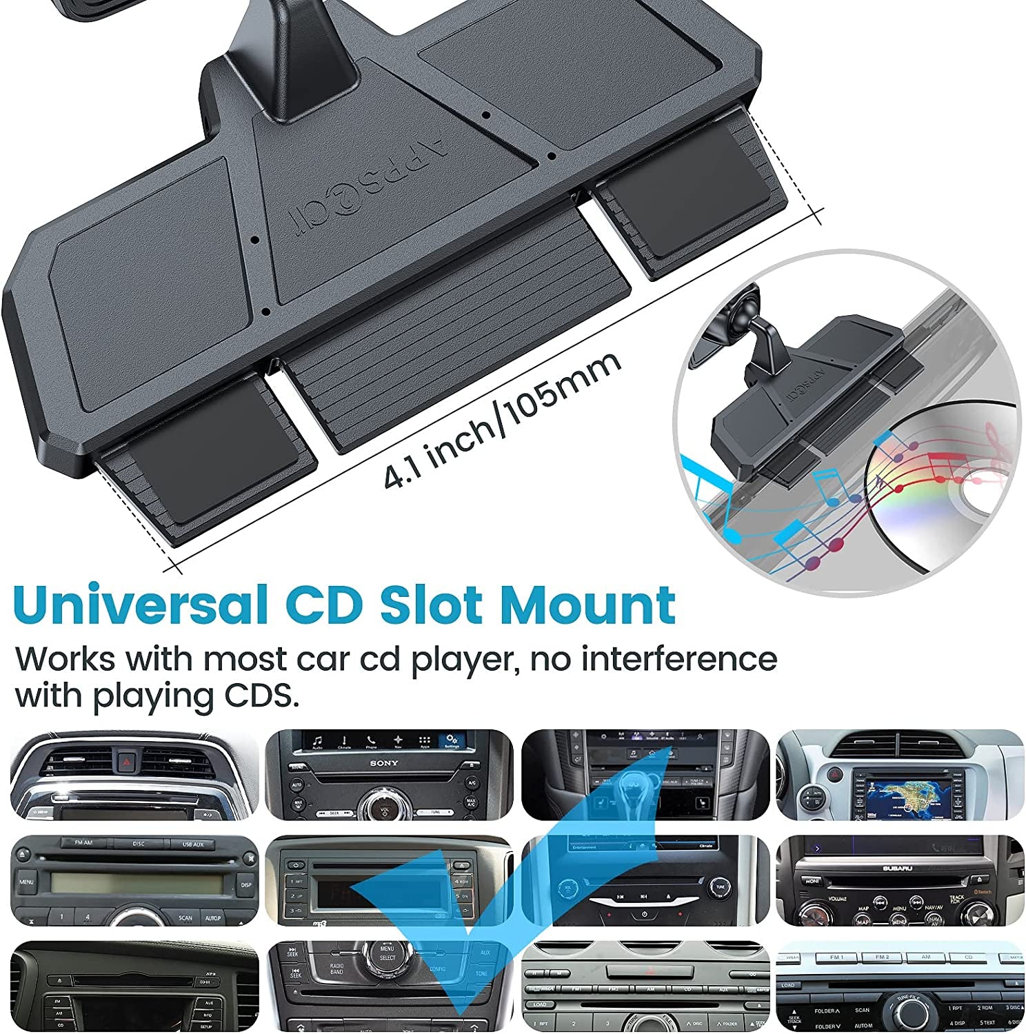 Magnetic CD Phone Holder - Anti-Shake Car Mount for Secure Device Support